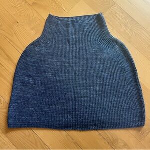 Swans Island Merino Silk Handknit Capelet Shrug Poncho Blue, Size S-M